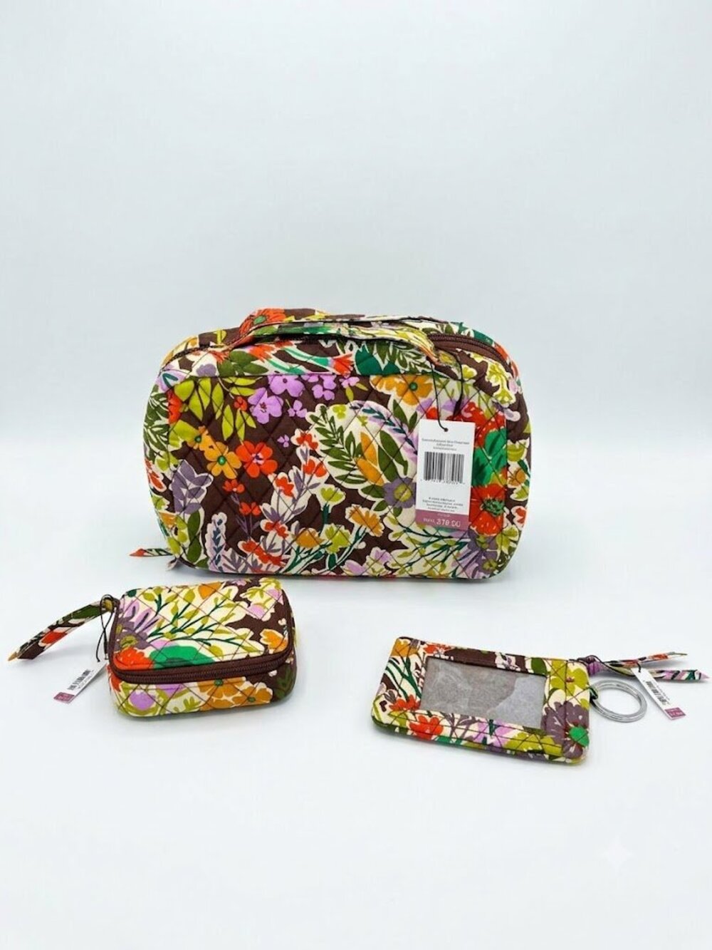 NWT Vera Bradley 3 pc. Travel Evening Garden: Hanging Organizer/Pill CaseZip ID